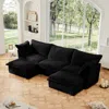 Streamdale Furniture Streamdale Slipcovered U Shape Sectional Sofa Black