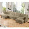 Streamdale Furniture Streamdale Slipcovered U Shape Sectional Sofa, Camel Corduroy