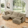 Streamdale Furniture Streamdale Slipcovered U Shape Sectional Sofa, Deep Seat, Camel