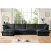 Streamdale Furniture Streamdale Slipcovered U Shape Sectional Sofa, Gray Corduroy