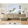 Streamdale Furniture Streamdale Slipcovered U-shape Sectional Sofa, Ottoman, Corduroy In Brown