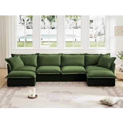 Streamdale Furniture Streamdale Slipcovered U-shape Sectional Sofa With Exceptional Comfort