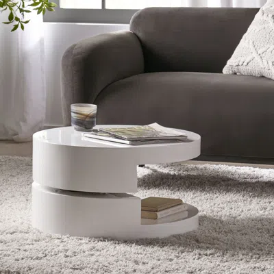 Streamdale Furniture Streamdale Small Circular Mod Swivel Coffee Table Retro Style