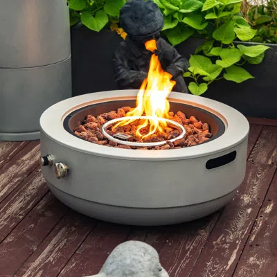 Streamdale Furniture Streamdale Small Concrete Round Fire Pit Bowl In Gray