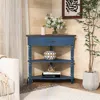 Streamdale Furniture Streamdale Small Corner Table - 3 Tier, Wood Legs, Navy & Espresso