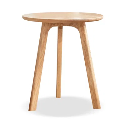 Streamdale Furniture Streamdale Small Oak Wood Round End Table For Living Room & Bedroom