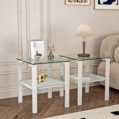 Streamdale Furniture Streamdale Small Round Glass Tea Table & Bedroom Corner Side Table