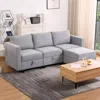 Streamdale Furniture Streamdale Small Sectional Sofa Couch With Convertible Chaise Ottoman - Light Grey