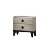 Streamdale Furniture Streamdale Smithson Nightstand With 2 Drawers Storage In Cream Finish