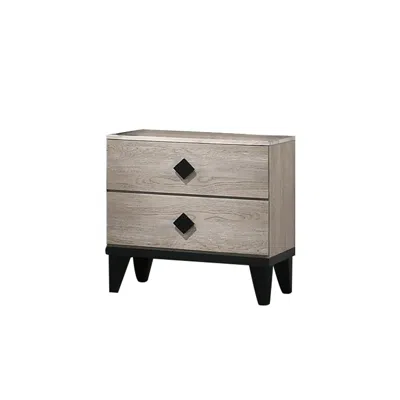 Streamdale Furniture Streamdale Smithson Nightstand With 2 Drawers Storage In Cream Finish