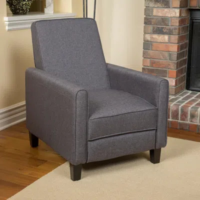 Streamdale Furniture Streamdale Smoke Fabric Push Back Chair For Elegant Home Decor