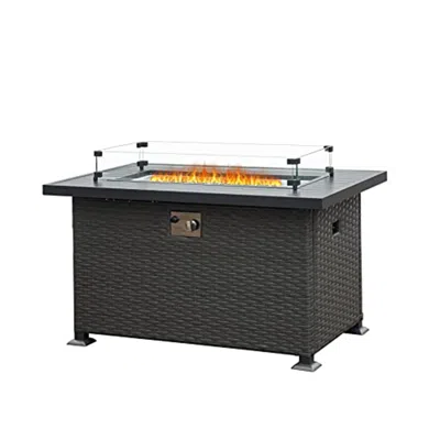 Streamdale Furniture Streamdale Smokeless Fire Pit Table For Outdoor Patio With Glass Wind Guard