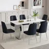 Streamdale Furniture Streamdale Snow Mountain Dining Table Set With 6 Chairs