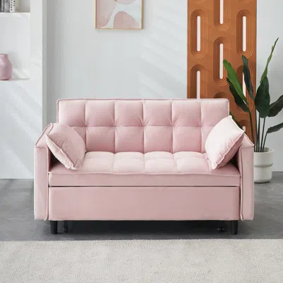 Streamdale Furniture Streamdale Sofa Bed With 2 Pillows, 55 Inch - Beige, Black, Pink, Or Gray