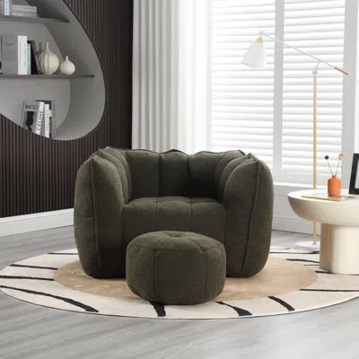 Streamdale Furniture Streamdale Soft Bean Bag Chair With High Resilient Foam(chips)for Living Room And Bedroom In Green