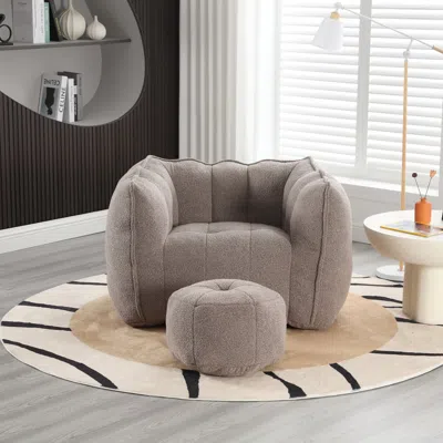 Streamdale Furniture Streamdale Soft Bean Bag Chair With High Resilient Foam(chips)for Living Room And Bedroom In Gray