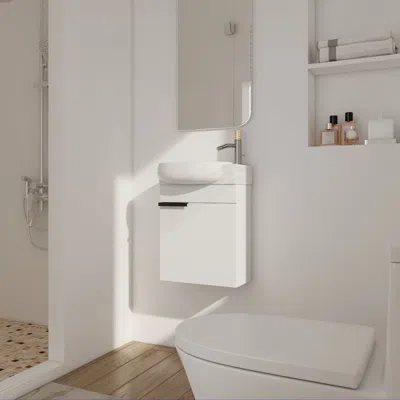 Streamdale Furniture Streamdale Soft Close Doors Bathroom Vanity With Sink, 16 Inch For Small Bathroom