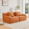 Streamdale Furniture Streamdale Soft Teddy Fabric Boneless Sofa, No Assembly, Anti-slip, 32d Sponge, Orange