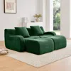 Streamdale Furniture Streamdale Soft Teddy Fabric Boneless Sofa With Anti-slip Design, Green