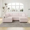 Streamdale Furniture Streamdale Soft U-shaped Sofa For 4 With Matching Ottoman