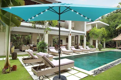 Streamdale Furniture Streamdale Solar Led Patio Umbrella: Crank