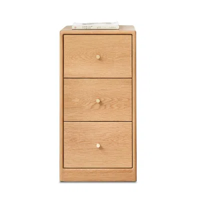 Streamdale Furniture Streamdale Solid Oak Free-standing Corner Bedside Table In Neutral
