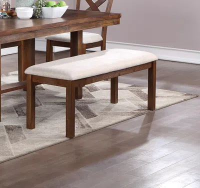 Streamdale Furniture Streamdale Solid Wood Bench - Natural Brown Finish, Contemporary Style