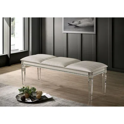 Streamdale Furniture Streamdale Solid Wood Bench With Crystal Accent