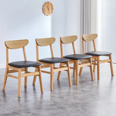 Streamdale Furniture Streamdale Solid Wood Dining Chair Pu Cushion W1151p154829