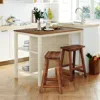 Streamdale Furniture Streamdale Solid Wood Rustic 3-piece 45 Stationary Kitchen Island Set With 2