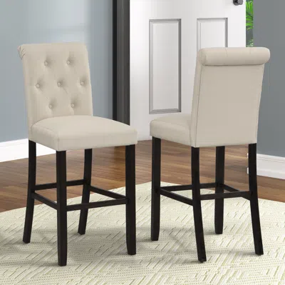 Streamdale Furniture Streamdale Solid Wood Tufted Asons Barstool