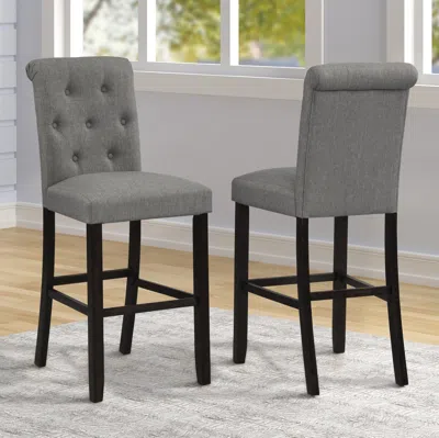 Streamdale Furniture Streamdale Solid Wood Tufted Asons Barstool