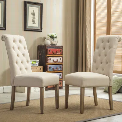 Streamdale Furniture Streamdale Solid Wood Tufted Parsons Dining Chair