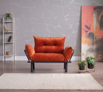 Streamdale Furniture Streamdale Sona Futon Loveseat In Orange