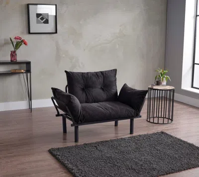 Streamdale Furniture Streamdale Sona Futon Loveseat In Black