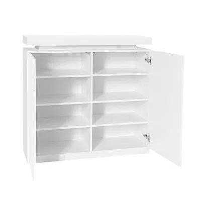 Streamdale Furniture Streamdale Space-saving High-gloss Shoe Cabinet With Led Lighting