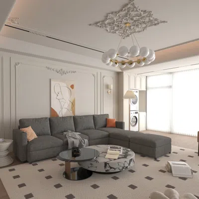 Streamdale Furniture Streamdale Spacious And Versatile Sectional Sofa With Storage And Ottoman Options In Gray