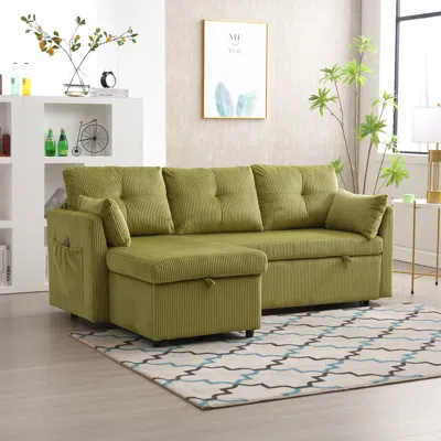 Streamdale Furniture Streamdale Spacious Modular Sofa With Hidden Storage And Durable Velvet Fabric In Green