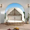 Streamdale Furniture Streamdale Spacious Sun Lounger With Privacy Curtain And Cushions