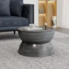 Streamdale Furniture Streamdale Sparling Modern Hourglass Coffee Table In Brushed Antique Iron