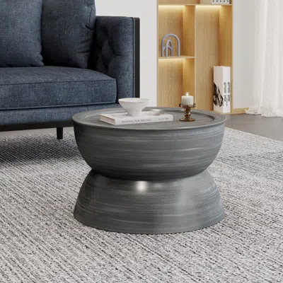 Streamdale Furniture Streamdale Sparling Modern Hourglass Coffee Table In Brushed Antique Iron