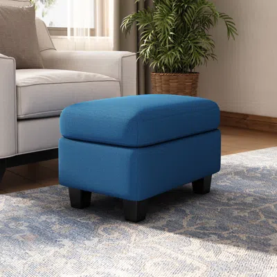 Streamdale Furniture Streamdale Springfield Navy Blue Ottoman: Contemporary Comfort And Versatile Style
