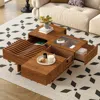 Streamdale Furniture Streamdale Square Coffee Table With Storage & Glass