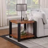 Streamdale Furniture Streamdale Square End Table With Burl Wood Grain Countertop