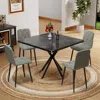 Streamdale Furniture Streamdale Square Faux Marble Dining Table Set For 4