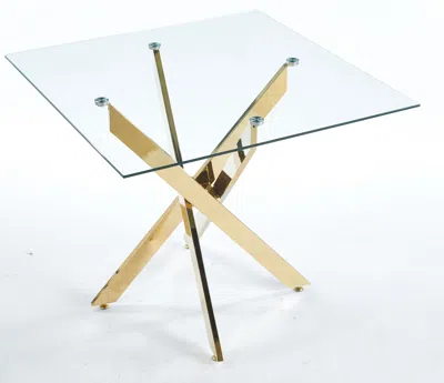 Streamdale Furniture Streamdale Square Glass Dining Table (90x90x75cm)