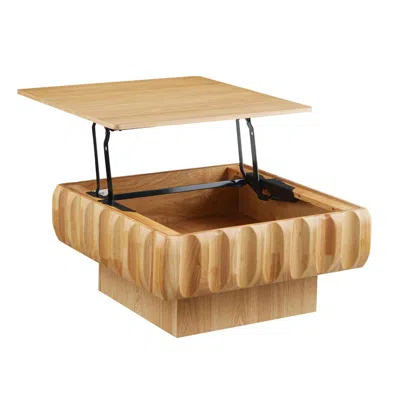 Streamdale Furniture Streamdale Square Lift-top Coffee Table With Solid Wood Frame And Hidden Storage In Brown