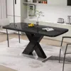 Streamdale Furniture Streamdale Square Marble Top Dining Table, X-leg
