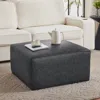Streamdale Furniture Streamdale Square Pu Leather Ottoman,black
