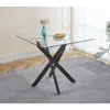 Streamdale Furniture Streamdale Square Tempered Glass Dining Table - Black Legs